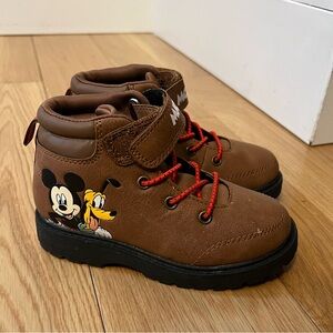 Disney Kids Brown Boots with Red Accents
